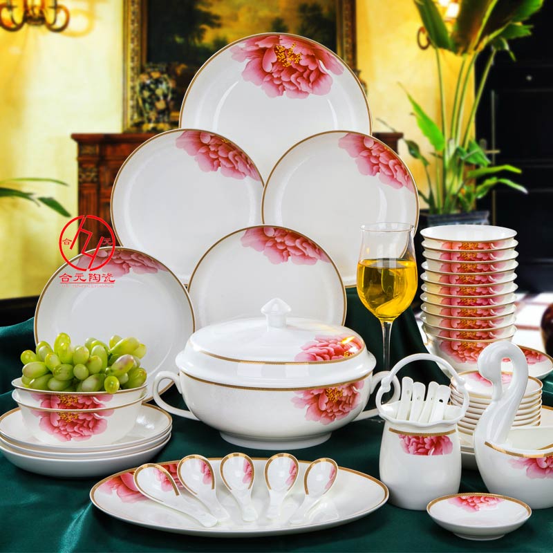 陶瓷碗盘勺批发，周年庆典礼品餐具定制  陶瓷餐具批发  定做餐具厂家