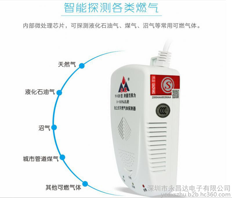 辽宁永康民用燃气报警器YK-828全新功能方便简洁  厂家直销