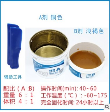 汇瑞直销HR-8114双组份黄铜色不流淌修补剂  双组份修补剂  黄铜色修补剂