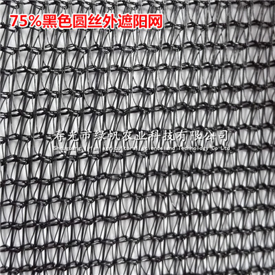 75%黑色外遮阳幕布 黑色圆丝外遮阳网  连栋外遮阳网  黑色圆丝网  黑色农用网