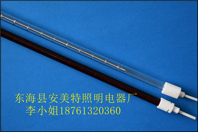 红宝石紫红色短波卤素钨丝电热管“连云港安美特”  红宝石石英加热管  半镀白石英加热管  全镀金石英电热管
