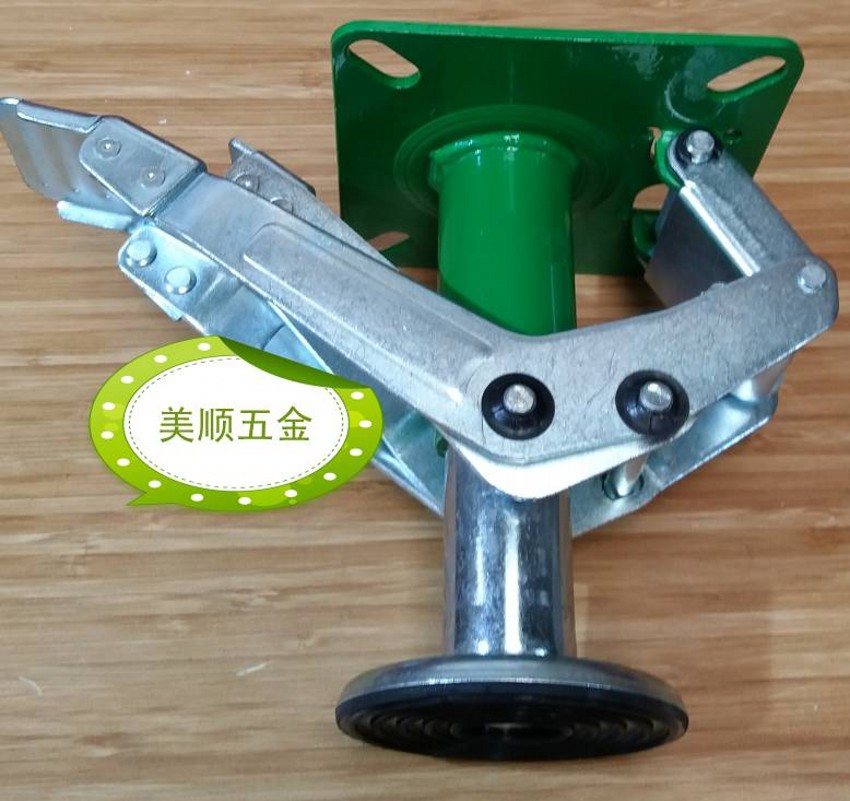 供应美顺4系列6寸日式地刹器汽车料架子车定向脚轮  支撑架  顶高器