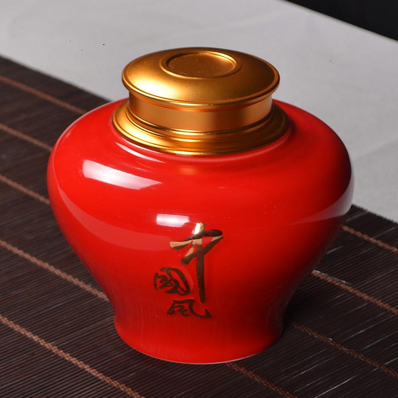 陶瓷茶叶罐供应批发厂家  中国红茶叶罐  颜色釉茶叶罐  浮雕茶叶罐