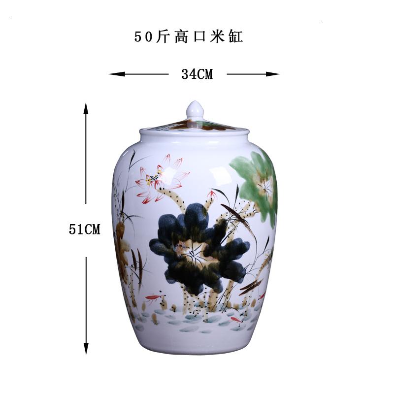 景德镇陶瓷储物缸褚米缸厂家直销  陶瓷米缸  景德镇陶瓷缸