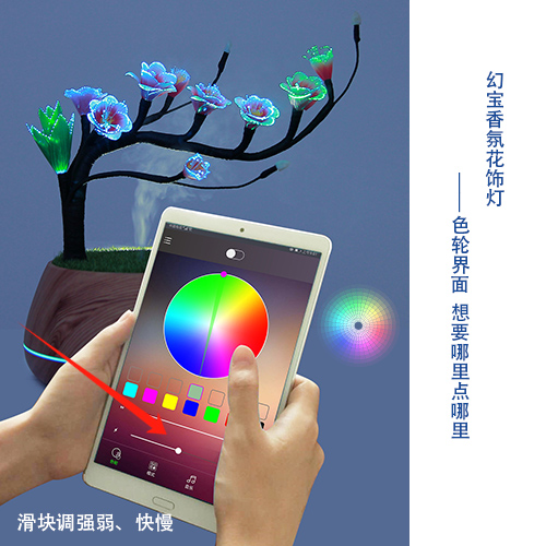 厂家供应幻宝香氛花饰小夜灯LED创意灯饰浪漫摆件  创意花饰  智能灯饰  创意浪漫摆件