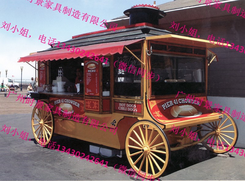 别院馨怡特色花车木制水果小吃店  售货车  外卖车  餐饮亭