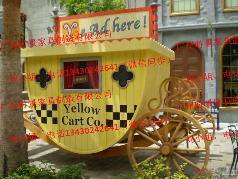 婚礼浪漫木制移动特色花车，松江木制售货车  小卖部  售货亭  促销车