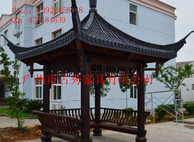 古建木质四角凉亭厂家，定制八角凉亭工厂  定制四角凉亭厂家
