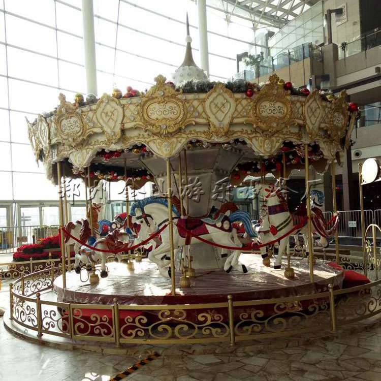 游乐设备厂家供应新颖靓丽的豪华转马 旋转木马价格