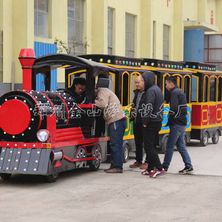 大型游乐场景区无轨火车 电动无轨观光火车  小火车