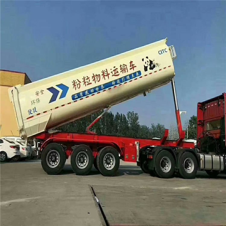 粉粒物料运输 罐式后翻半挂车 砂石料运输半挂车  砂石料运输车