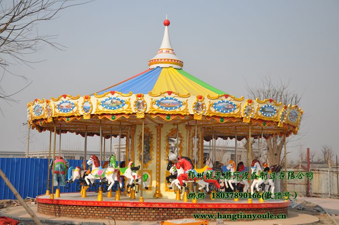 航天游乐特推24座旋转木马新型游乐设施  24座仿上传动转马  厂家直销  2019爆款