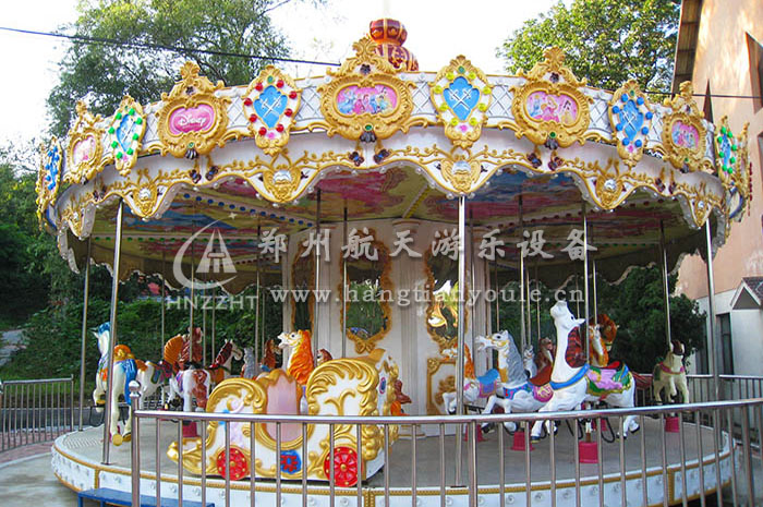 航天游乐特推24座旋转木马新型游乐设施  24座仿上传动转马  厂家直销  2019爆款