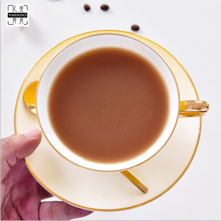 亿美创意骨瓷咖啡杯碟 奥式咖啡杯碟套装  陶瓷咖啡杯碟