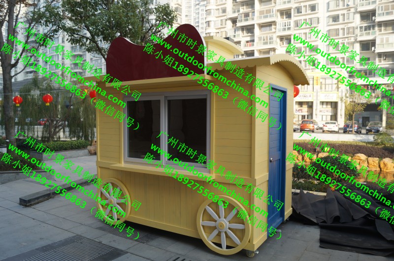 河源实木零食小吃售货车 景区综合服务亭 厂家直销  户外咖啡屋  移动售货车  多功能售货车
