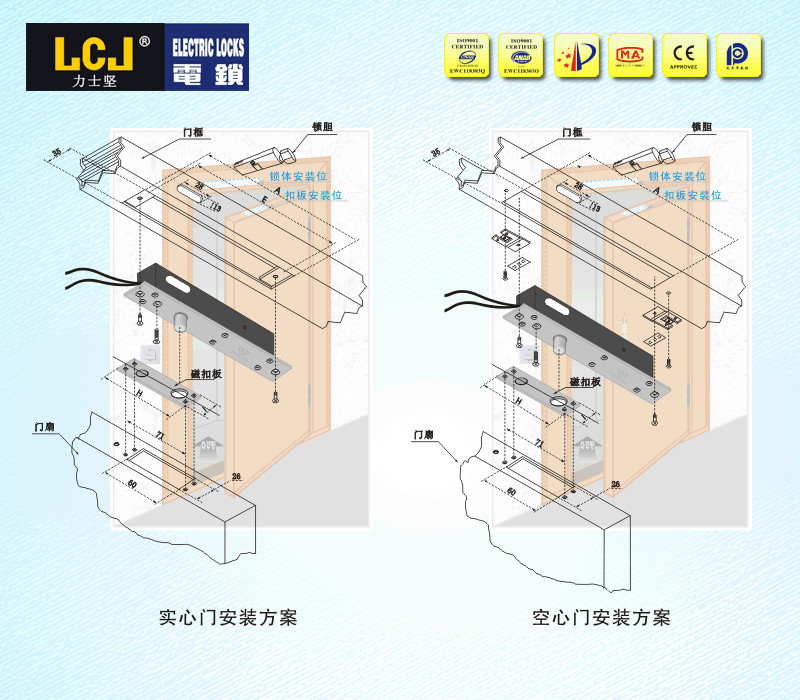 成都力士坚电锁EC-C2000-228A门禁电锁