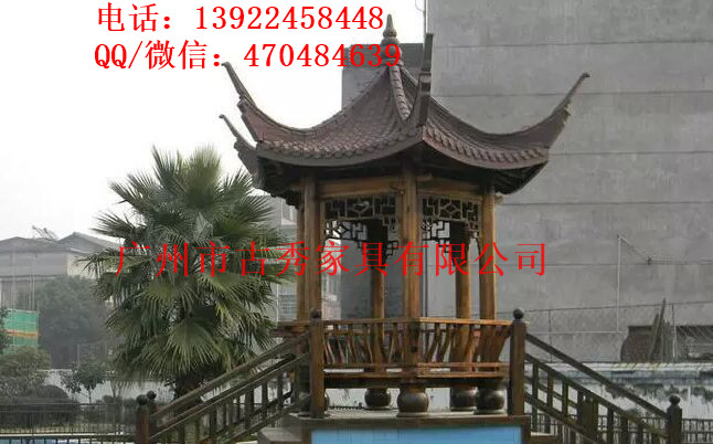 景观防腐木六角亭子，古建小青瓦八角亭  古建防腐木八角亭