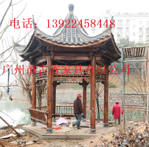 古建木质六角凉亭,公园仿古防腐木八角亭,古建筑亭子  古建筑景观亭子