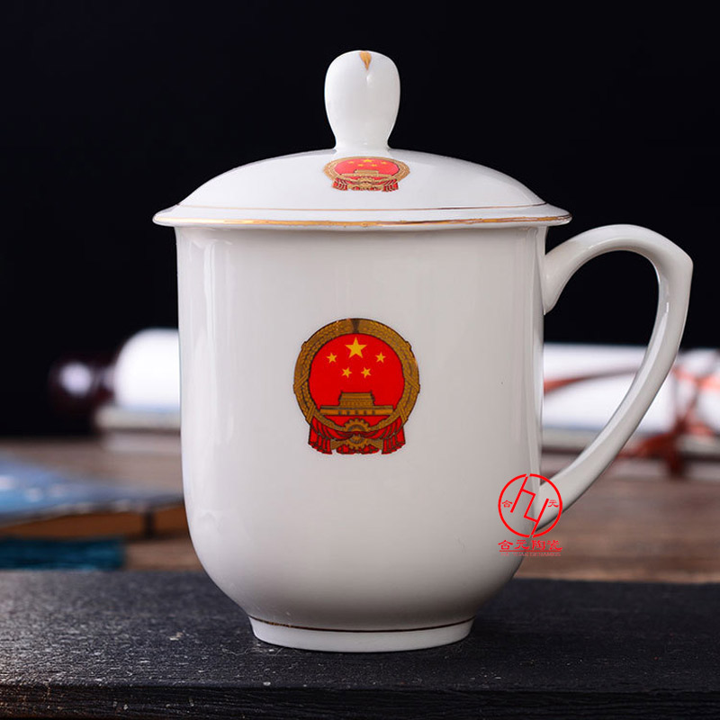商务礼品手绘陶瓷茶杯，商务办公杯定制  手绘茶杯