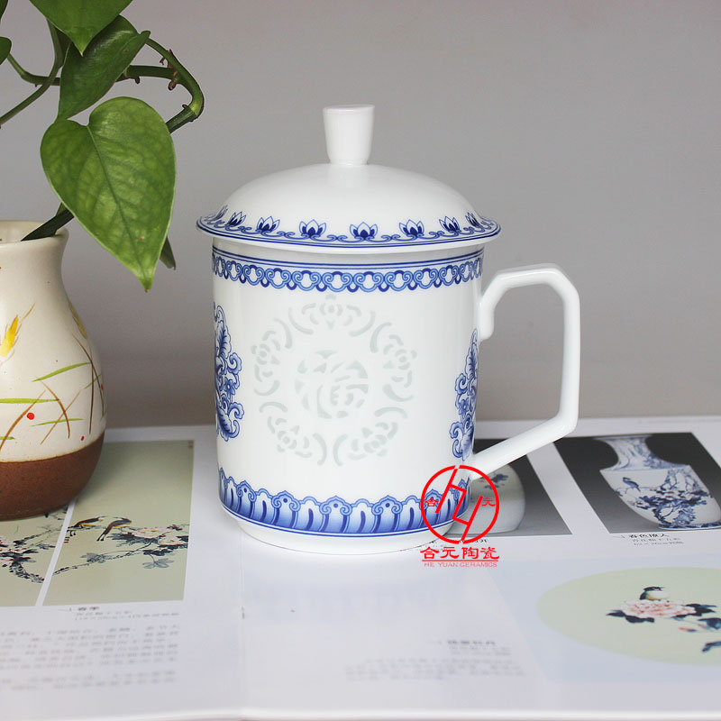 商务礼品手绘陶瓷茶杯，商务办公杯定制  手绘茶杯