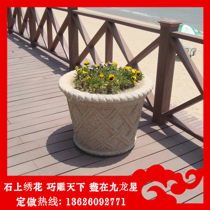 石雕花钵制作厂家 石雕喷泉花钵制作