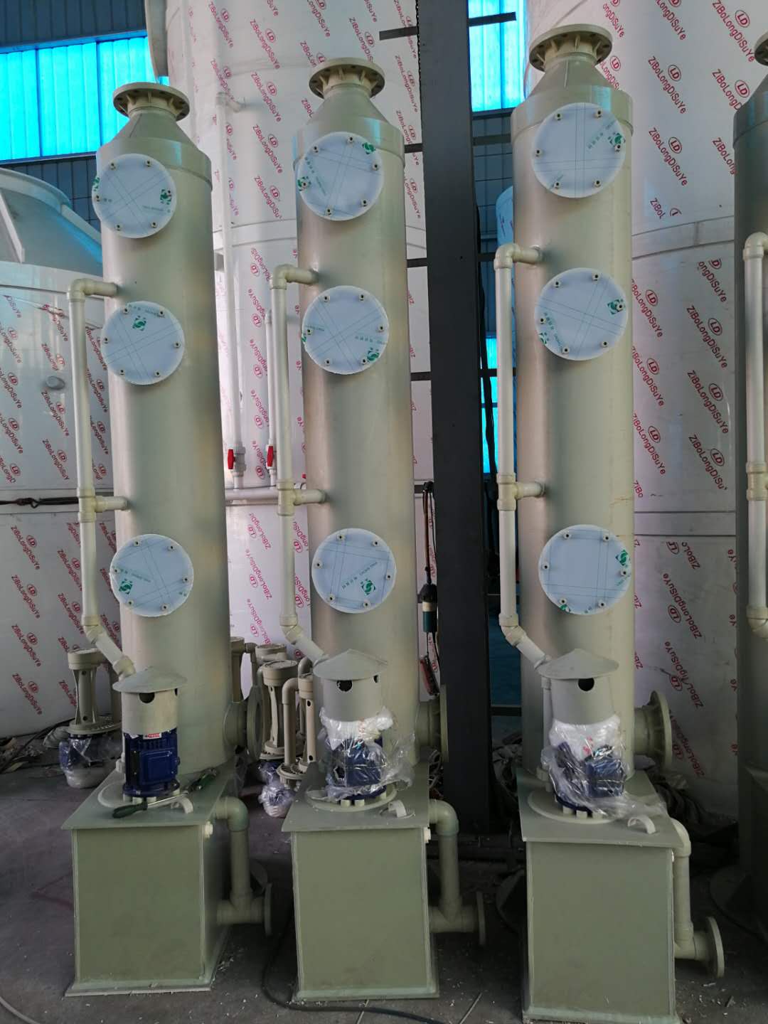 废气喷淋塔 废气处理设备填料塔 洗涤塔成套设备 加工定制  pp填料塔  pp降尘塔  pp洗涤塔