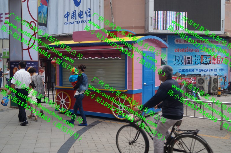 商场木制商品展示柜，景区售票亭，游乐园玩具零食售卖亭  悬挂式售货车  移动售货亭  夜市小吃推车