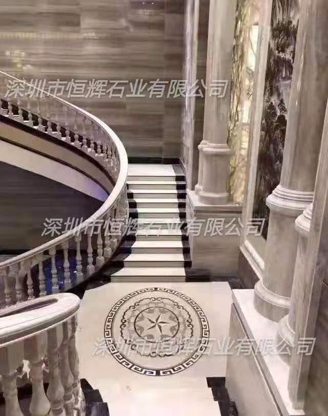 豪华别墅大理石阶梯  进口大理石  大理石台阶