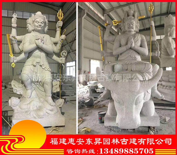 石雕不动尊菩萨 石雕不动明王 寺庙人物佛像雕塑  不动明王菩萨雕像  密宗石雕佛像
