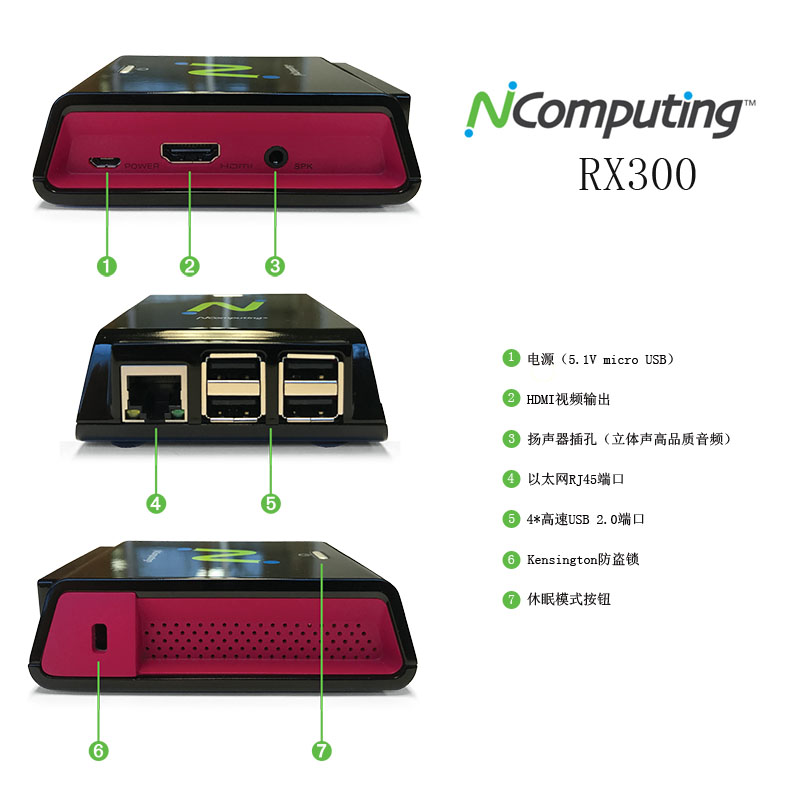 NComputing RX300桌面虚拟化云终端  瘦客户机  桌面云