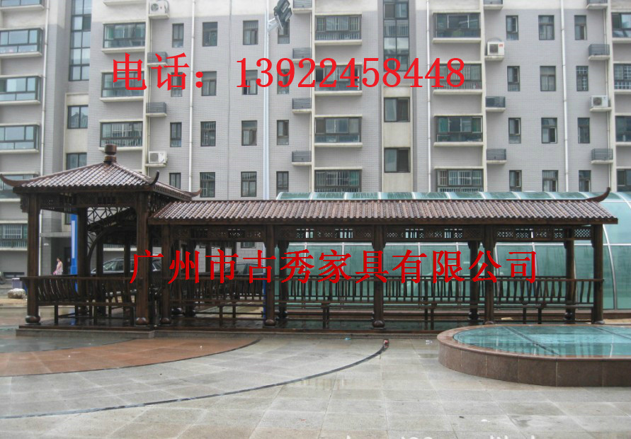 园林景观廊架，户外休闲景观长廊，公园防腐木走廊