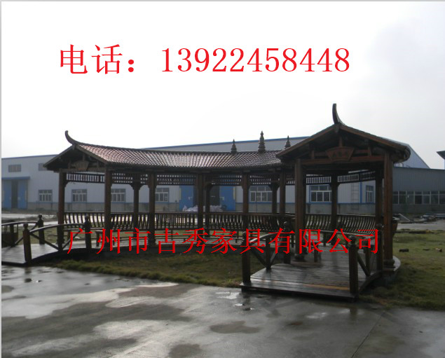 古建木质长廊价格-户外防腐木走廊厂家