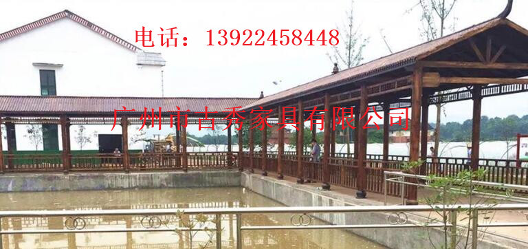 园林景观廊架，户外休闲景观长廊，公园防腐木走廊