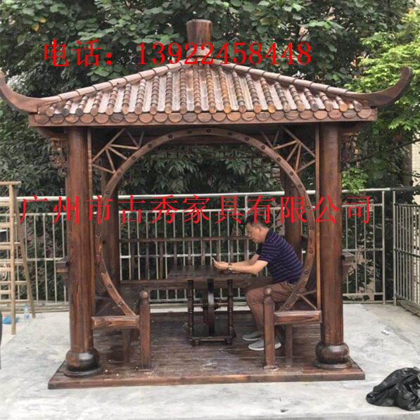 花园实木凉亭，户外防腐木亭子，广州古建木质凉亭