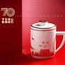 厂家专业定制70周年纪念茶杯，建国70周年礼品杯子