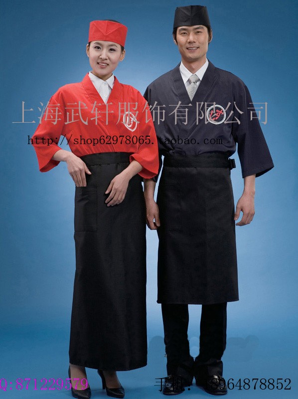 日式料理店工作装 日式工作装女 厨师工作装 围裙