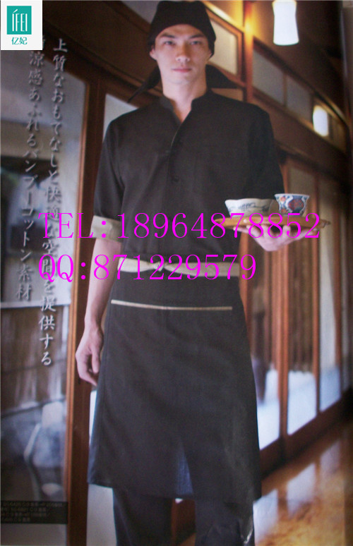 日式料理寿司店厨房男女服务员工作制服&nbsp;&nbsp;男士夏季工作服&nbsp;&nbsp;料理寿司店工装&nbsp;&nbsp;厨房服务员工作制服