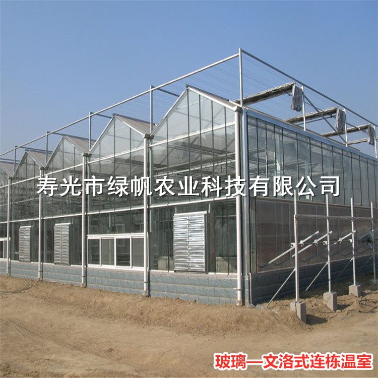 玻璃文洛式连栋温室 连栋温室骨架 尖顶温室  文洛式联动温室  智能温室  玻璃连栋
