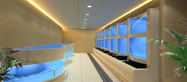 深圳海鲜池设计、海鲜鱼池制作制作  超市海鲜池  酒店海鲜池  三层海鲜鱼池