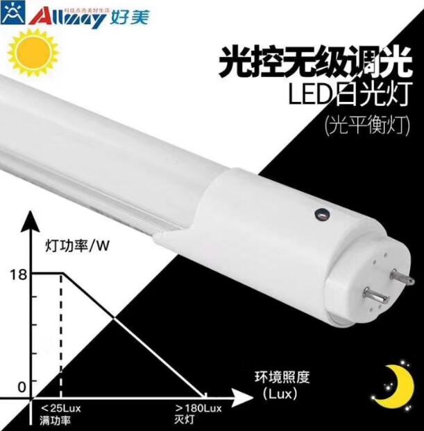 光平衡智能调光T8LED灯管 光控自动调光日光灯  调光LED灯管  光平衡灯管  光控调光灯管