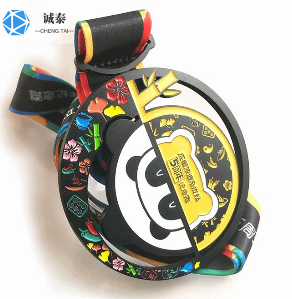 成都双遗马拉松奖牌，金属奖牌，奖牌生产