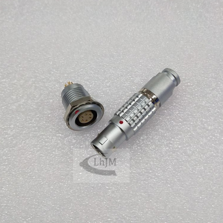 1B6芯内固定插座连接器拔插自锁连接器电源信号线