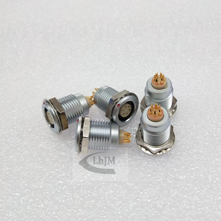 1B6芯内固定插座连接器拔插自锁连接器电源信号线