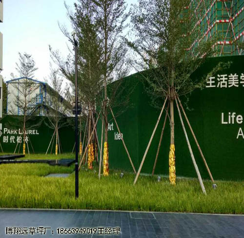 售楼处墙面人工草皮天长怎么铺设