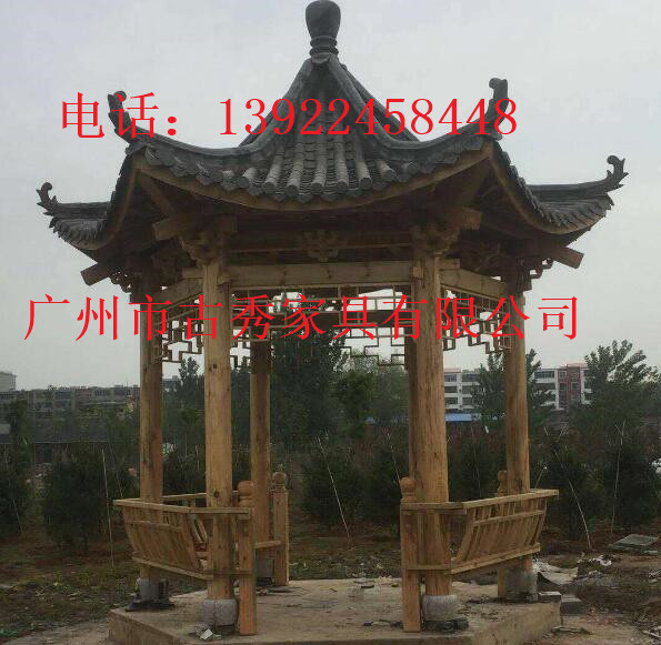 仿古木结构八角凉亭，景观防腐木六角亭  仿古防腐木八角凉亭