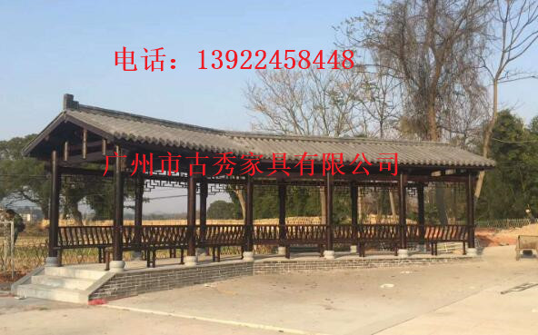 欧式景观长廊，仿古木头结构走廊，庭院休闲葡萄架
