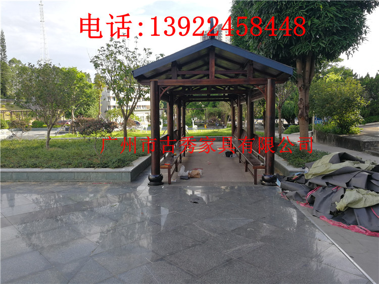 广州花园防腐木六角亭子，碧桂园景区凉亭  花园景区六角亭子