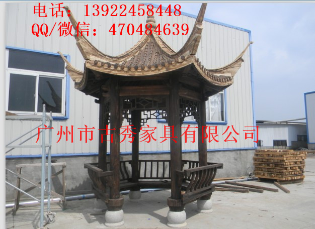成品防腐木六角凉亭，欧式实木四角凉亭，仿古木八角亭子