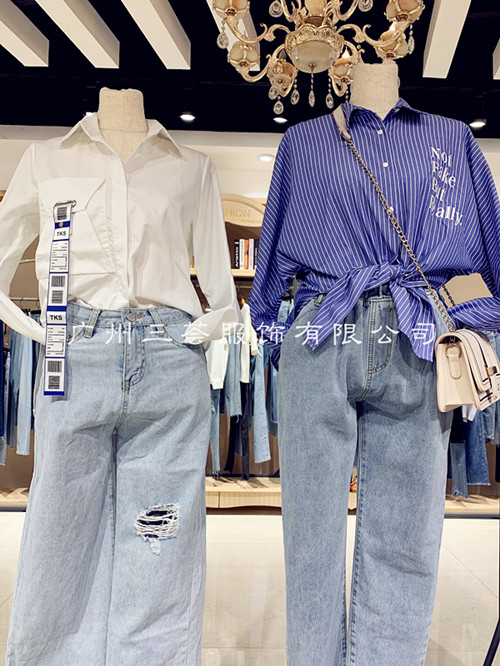 欧韩牛仔裤高端时尚品牌折扣女装尾货货源走份  女装尾货批发  女装货源批发