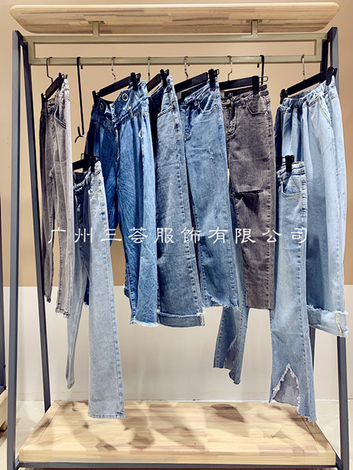 欧韩牛仔裤高端时尚品牌折扣女装尾货货源走份  女装尾货批发  女装货源批发